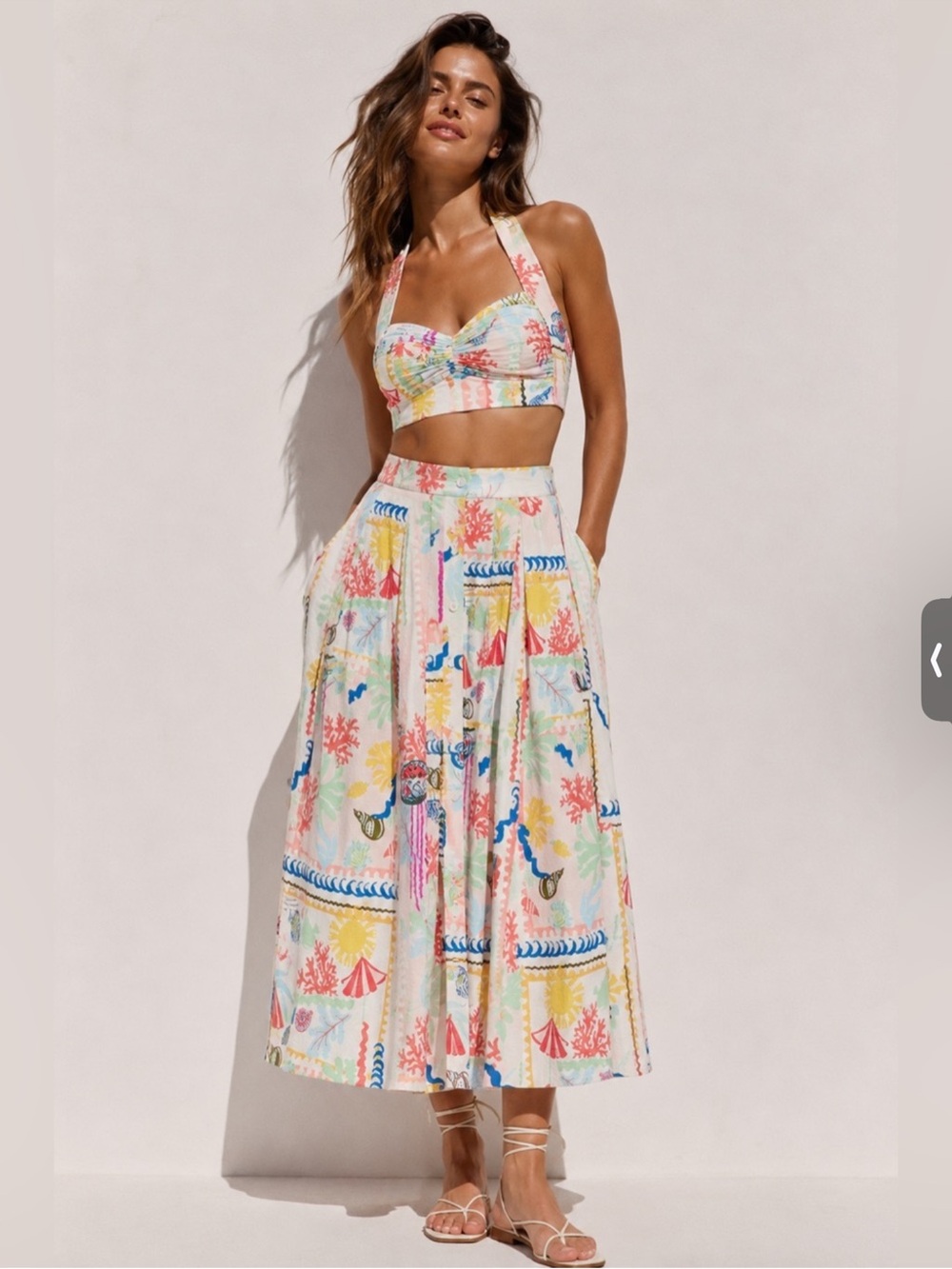 Zara PATCHWORK PRINTED CAPE SKIRT